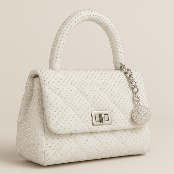 ángulo izquierdo Hang Bag con pedrería