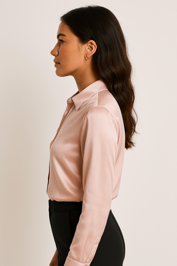 blusa seda perfil Blusa con manga larga